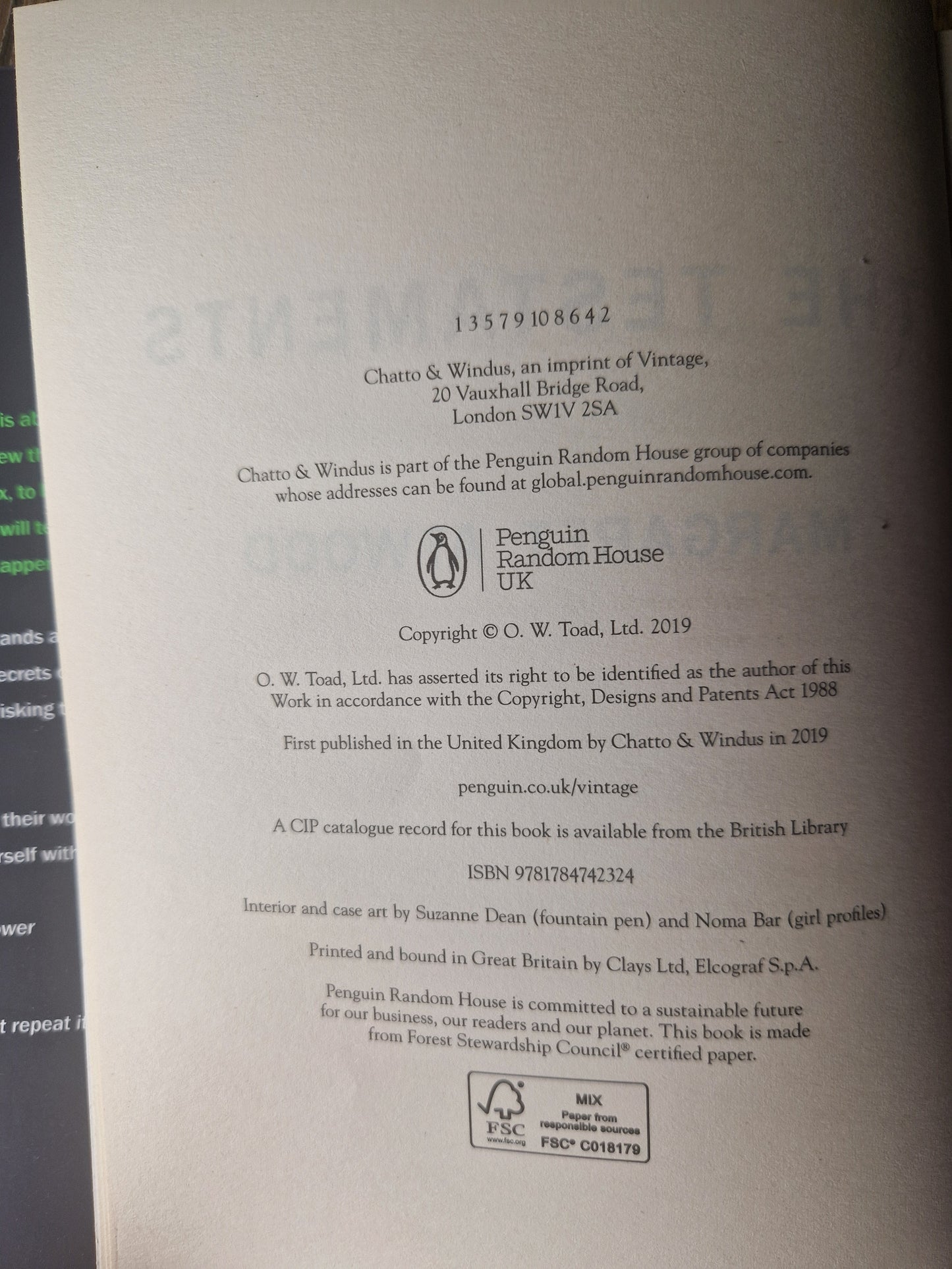 The Testaments by Margaret Atwood (First Edition)