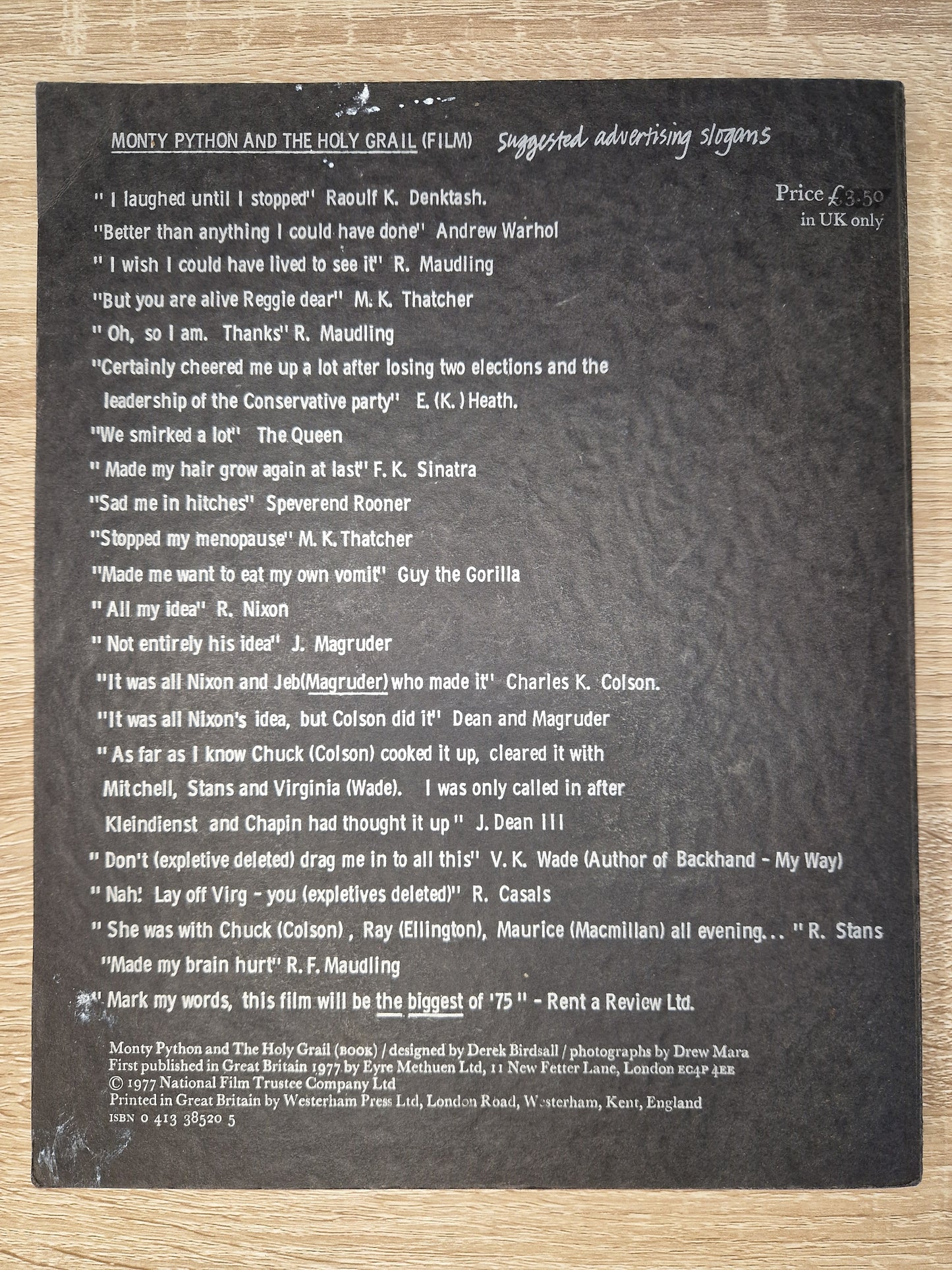Monty Python and The Holy Grail (Book): A First Draft Script