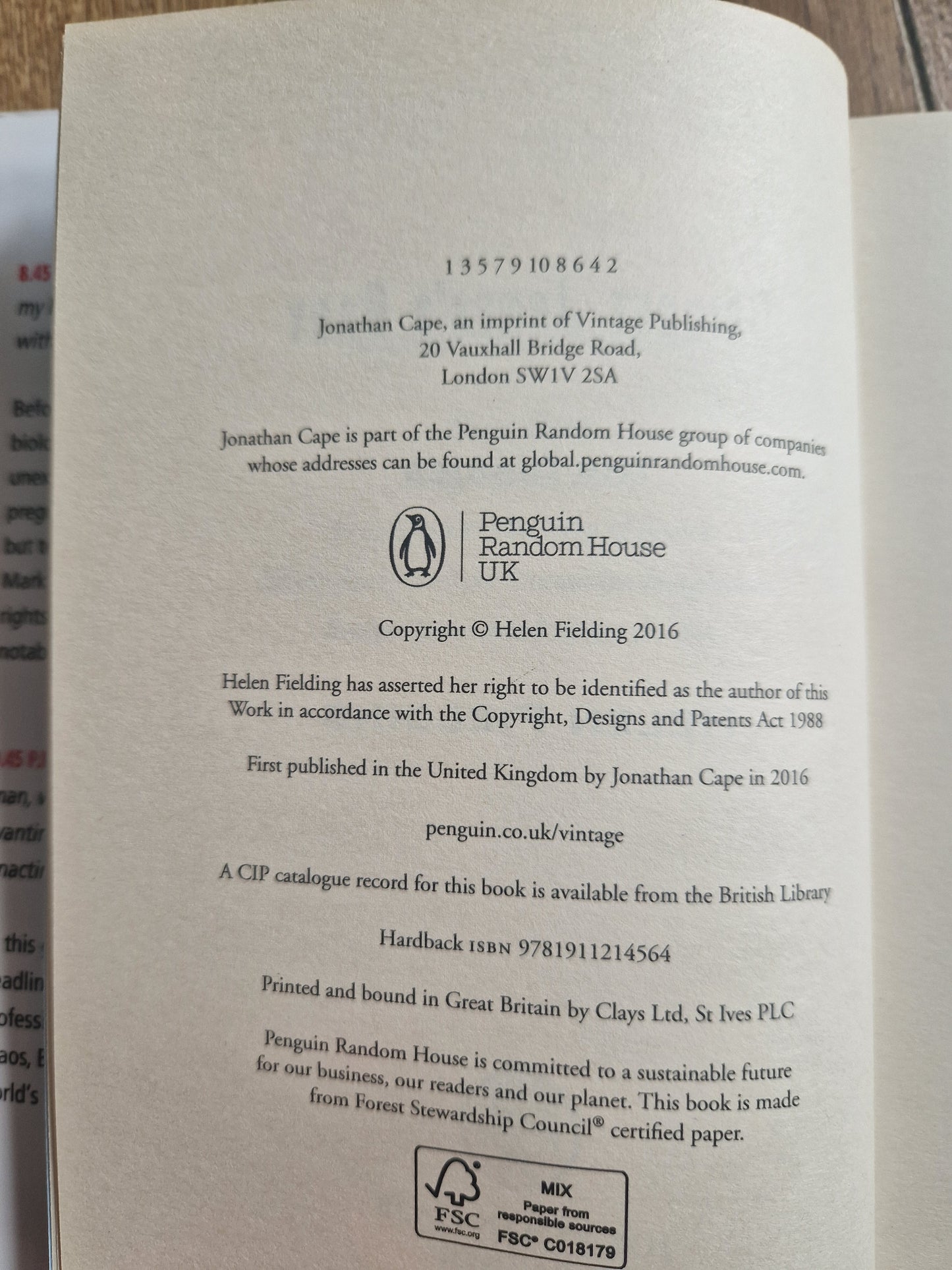 Bridget Jones's Baby by Helen Fielding (First Edition)