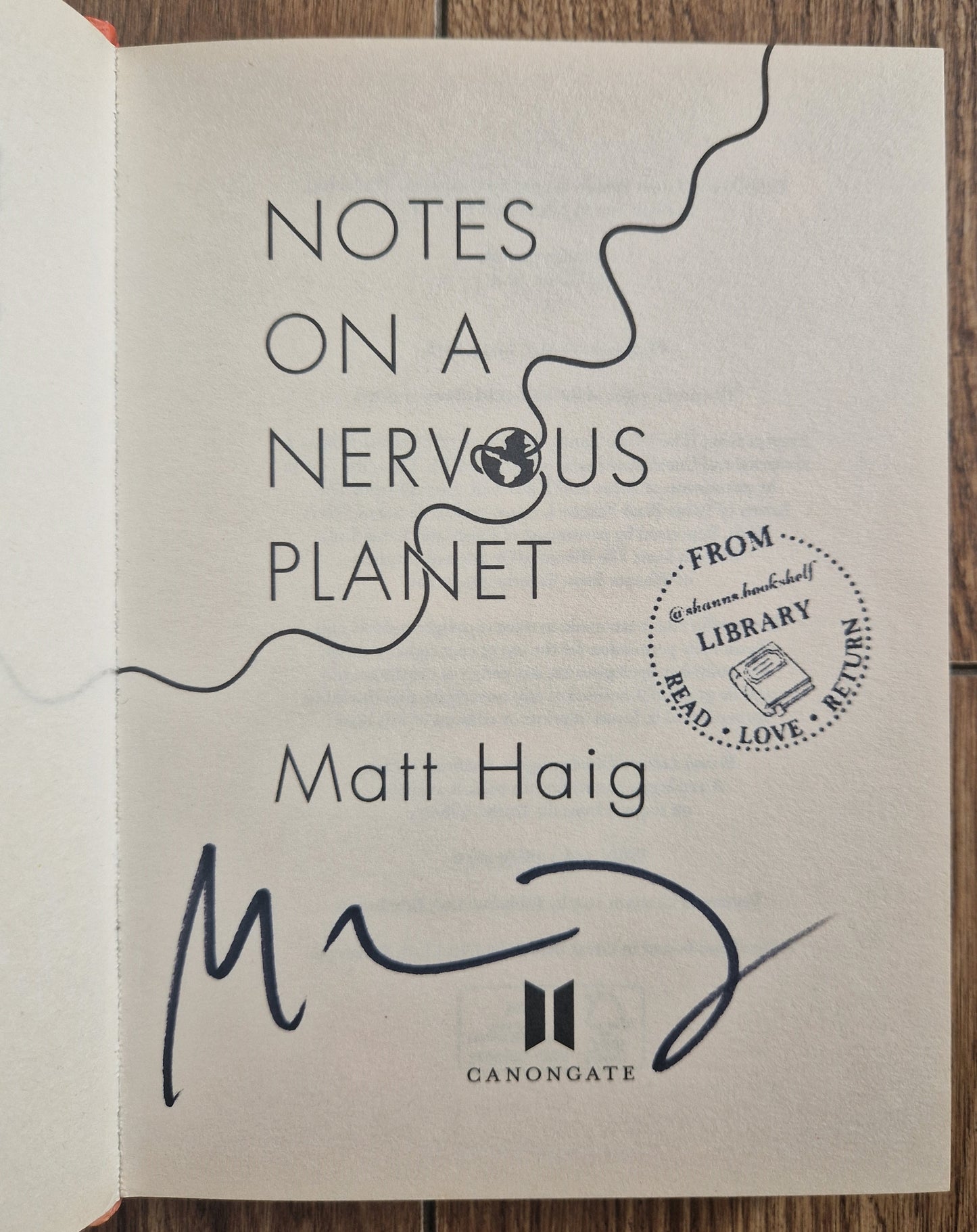 Notes on a Nervous Planet by Matt Haig (Signed)